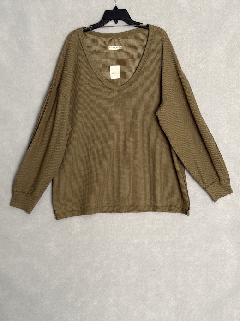 We The Free Coast 2 Coast Thermal Top Gothic Olive Women's Medium NEW